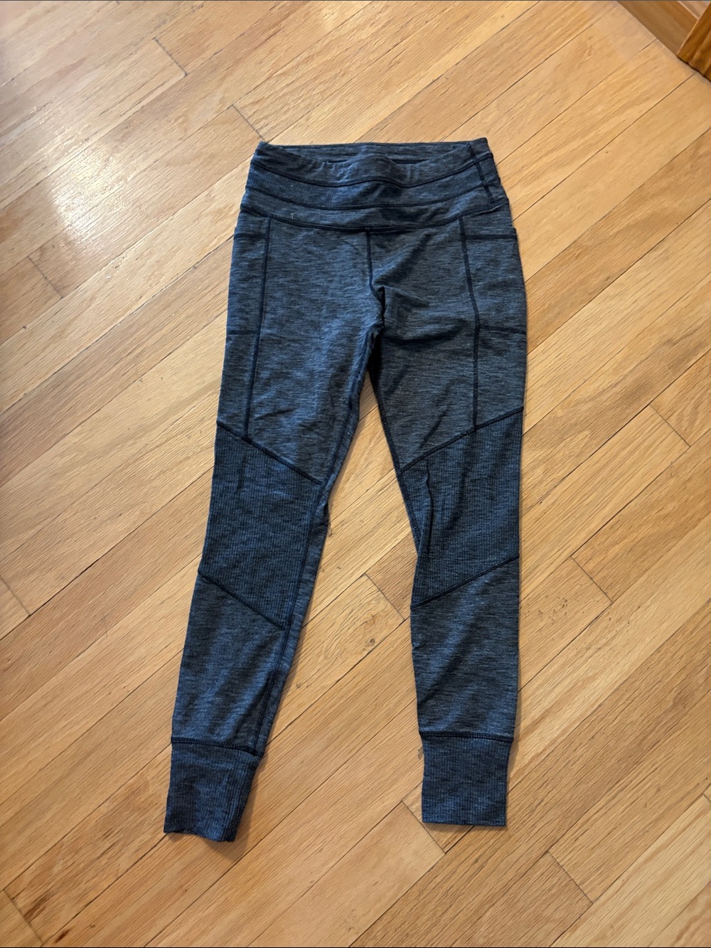 Athleta Charcoal Gray Seam Detail Leggings